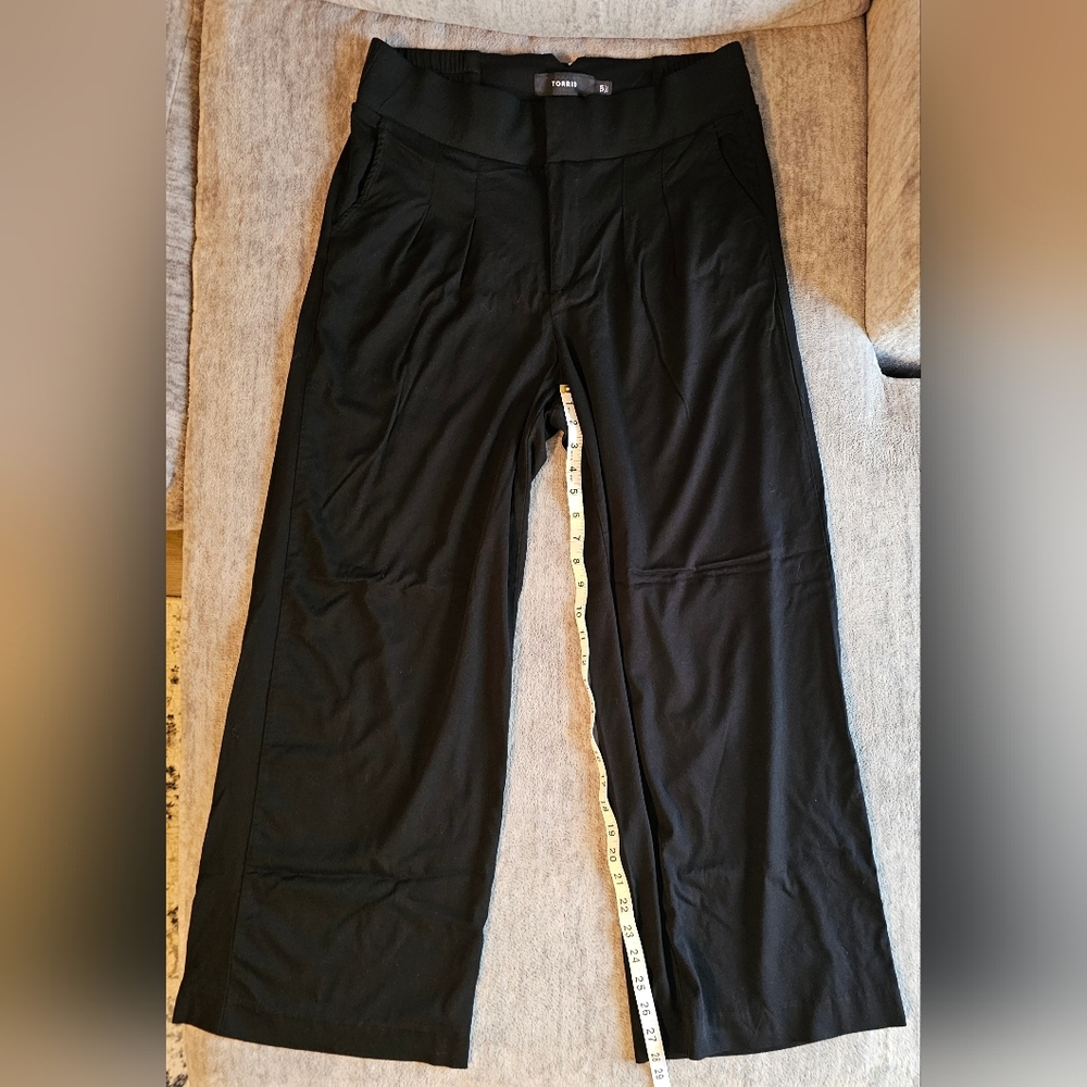 TORRID Wide Leg Stretch Challis High-Rise Pant Deep Black Womens Size 12